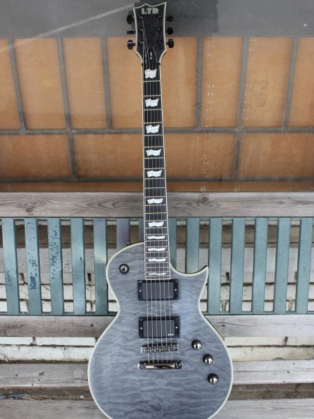 ESP LTD EC-401 QM 2017 - 2019 Neck Through (Satin See Thru Black)