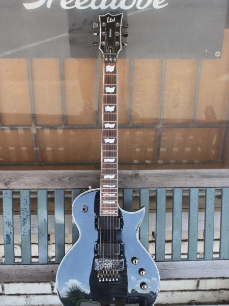 ESP LTD EC-1001FR Eclipse Deluxe Factory Floyd Rose See Thru Black Flame Maple