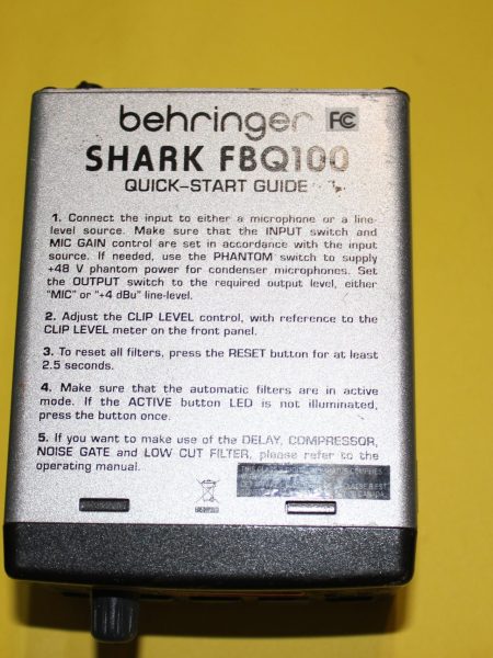Behringer Shark FBQ100 Automatic Feedback Destroyer with Power Supply